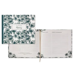Hallmark In Loving Memory Floral Funeral Guest Book -Hallmark Black and White Floral Guest Book for Funeral 1BMK1609 02