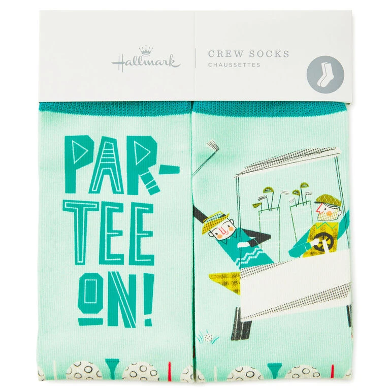 Hallmark Par-tee On Golf Funny Crew Socks 4 Hallmark Par-tee On Golf Funny Crew Socks - Image 2