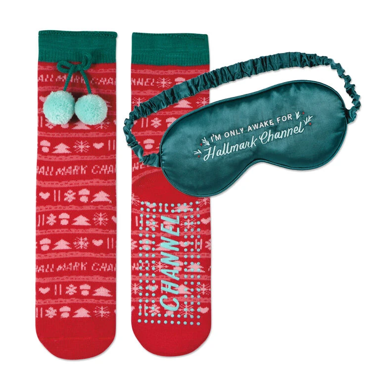 Hallmark Channel Cozy Socks And Sleep Mask Gift Set 3 Hallmark Channel Cozy Socks And Sleep Mask Gift Set