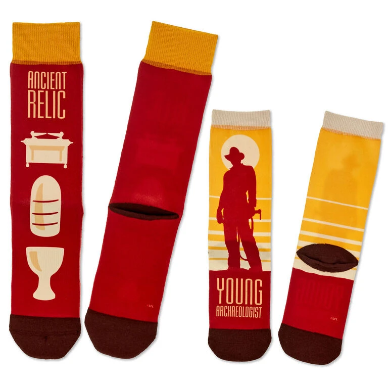 Hallmark Indiana Jones™ Adult And Child Relic And Archeologist Socks, Pack Of 2 3 Hallmark Indiana Jones™ Adult And Child Relic And Archeologist Socks, Pack Of 2