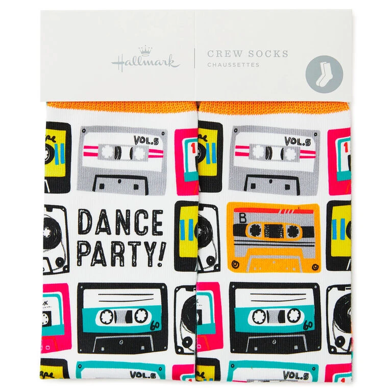 Hallmark Dance Party Cassette Tapes Fun Crew Socks 4 Hallmark Dance Party Cassette Tapes Fun Crew Socks - Image 2