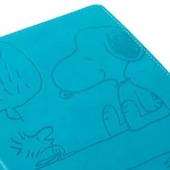 Hallmark Peanuts® Snoopy And Woodstock Faux Leather Notebook -Hallmark Peanuts Snoopy and Woodstock Etched Blue Notebook 1HWJ7053 05