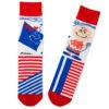 Hallmark Peanuts® Charlie Brown With Kite Novelty Crew Socks 2 Hallmark Peanuts® Charlie Brown With Kite Novelty Crew Socks -Hallmark RedWhiteBlue Charlie Brown With Kite Socks 1PAJ3536 01