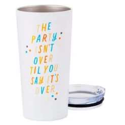 Hallmark The Party Isn't Over Stainless Steel Tumbler, 20 Oz. 7 Hallmark The Party Isn't Over Stainless Steel Tumbler, 20 Oz. -Hallmark The Party Isnt Over Travel Ceramic Mug 1BIR1264 03